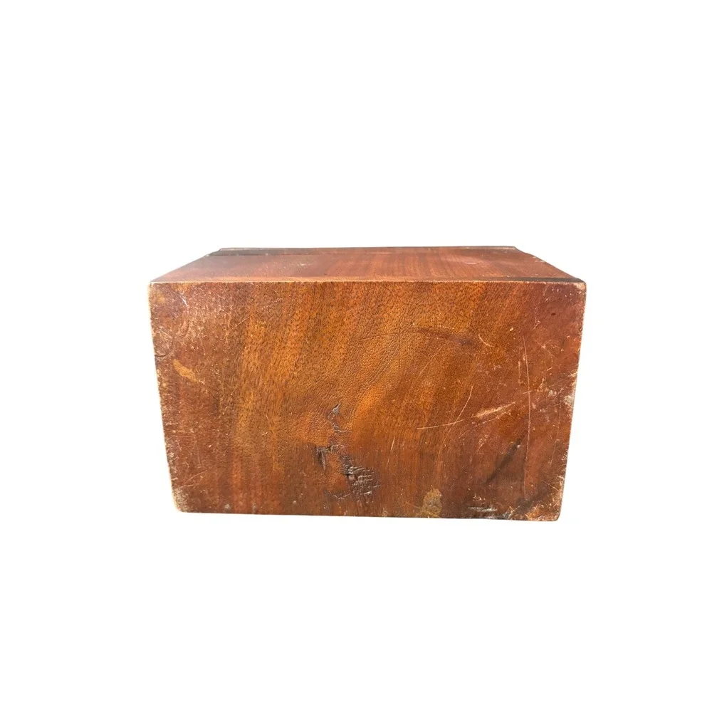 Vintage Wooden Recipe Box Rustic Farmhouse Kitchen Index Card Storage‎ Box